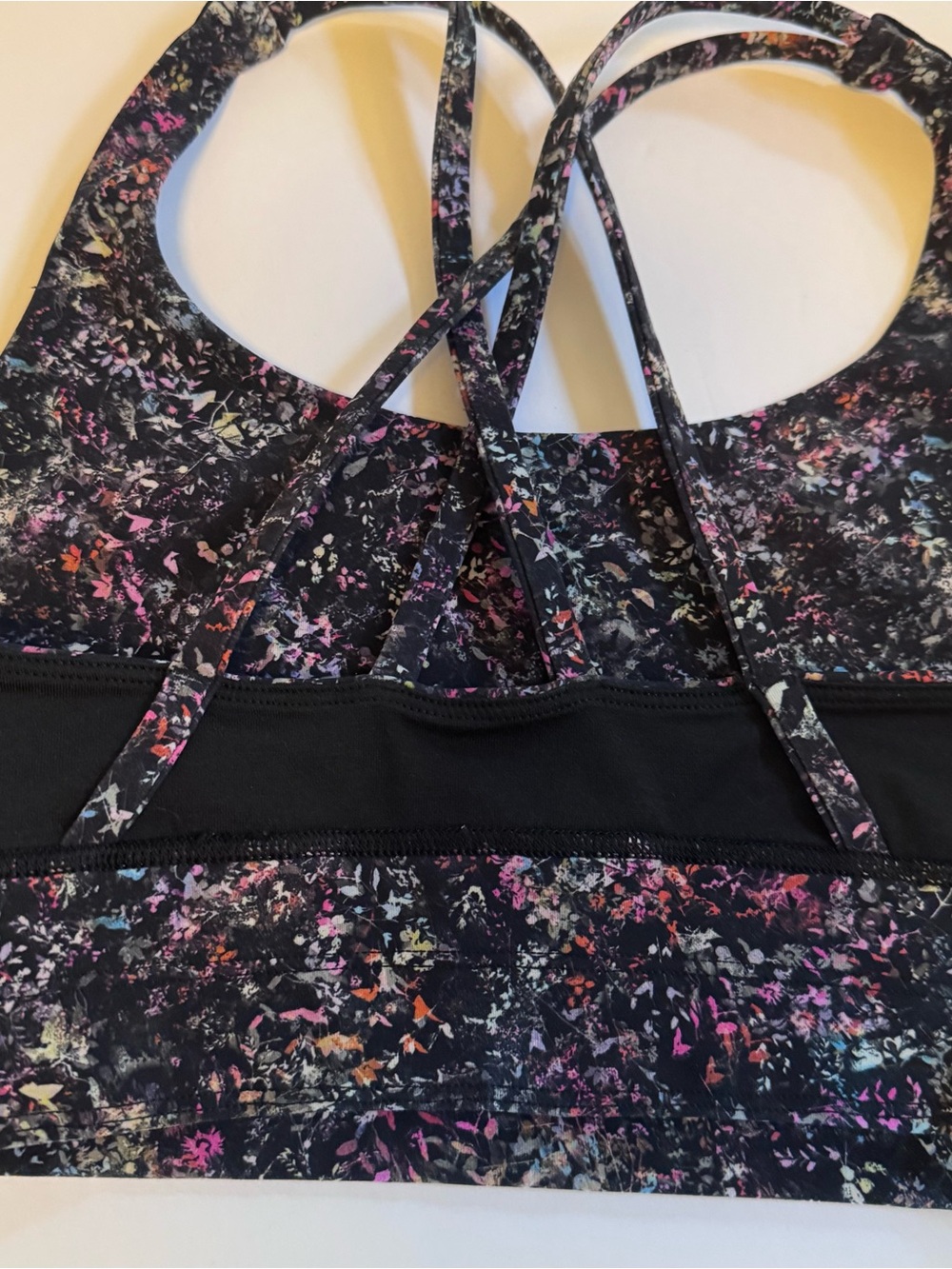 Lululemon Energy Long‎ Line Bra Size 6 Floral Multi Strappy Back Sports Bra - Picture 8 of 8